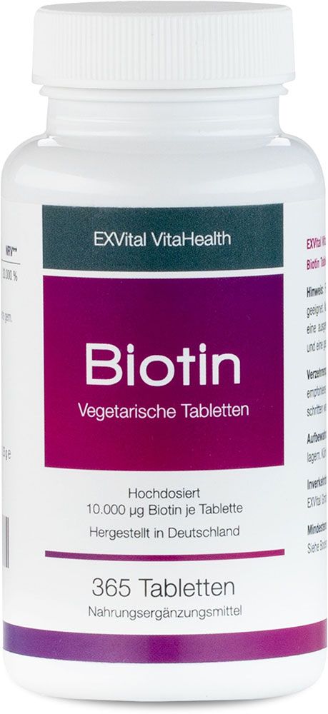 Biotin fr Haare, Haut und Fingerngel hochdosiert von EXVital VitaHealth, 36...