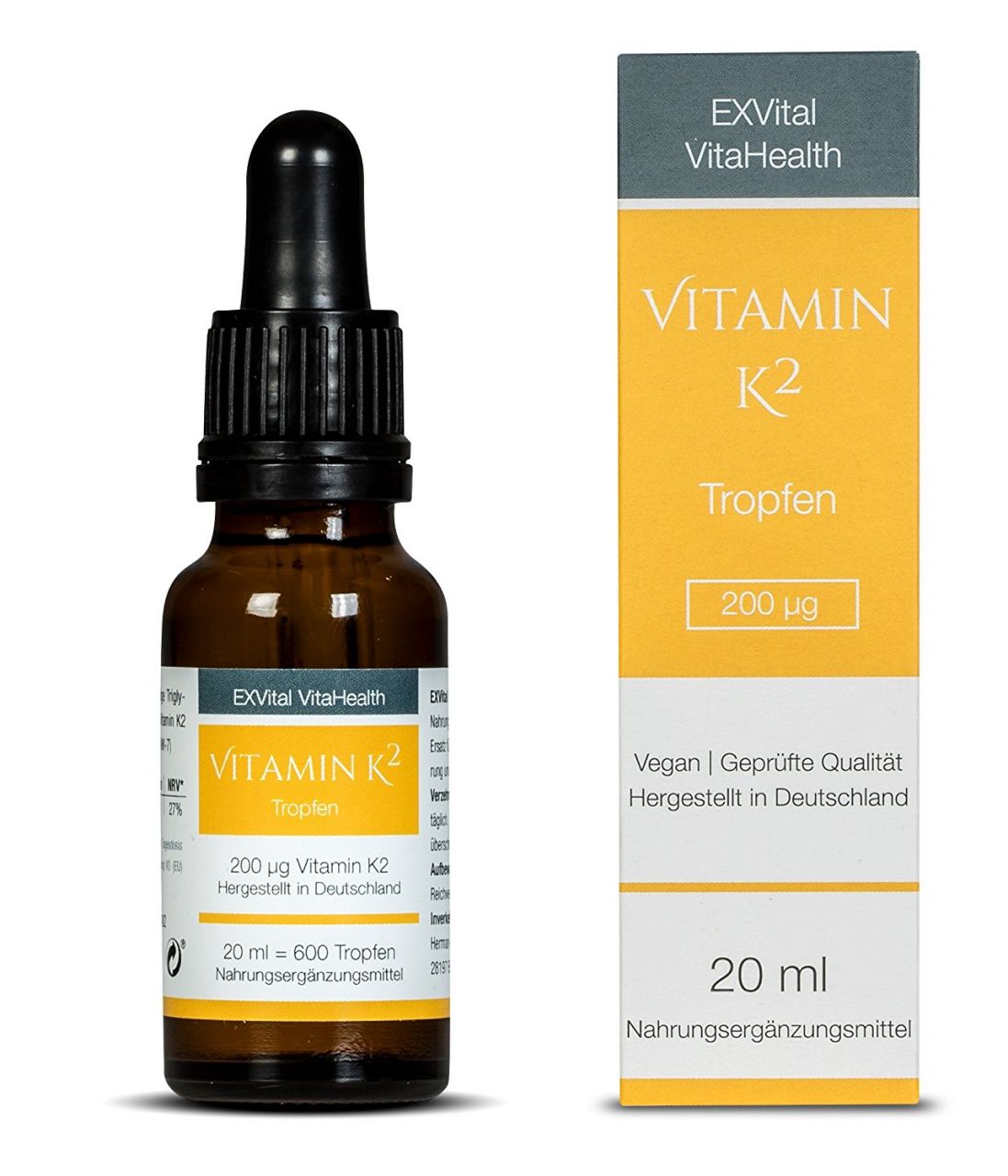 Vitamin K2 - Menaquinon MK-7 all-trans-Vitamin hochdosiert von EXVital VitaHe...