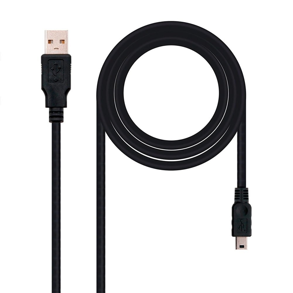Image of Nanocable 10.01.0400 0.5 M Usb To Mini Usb Cable Argento