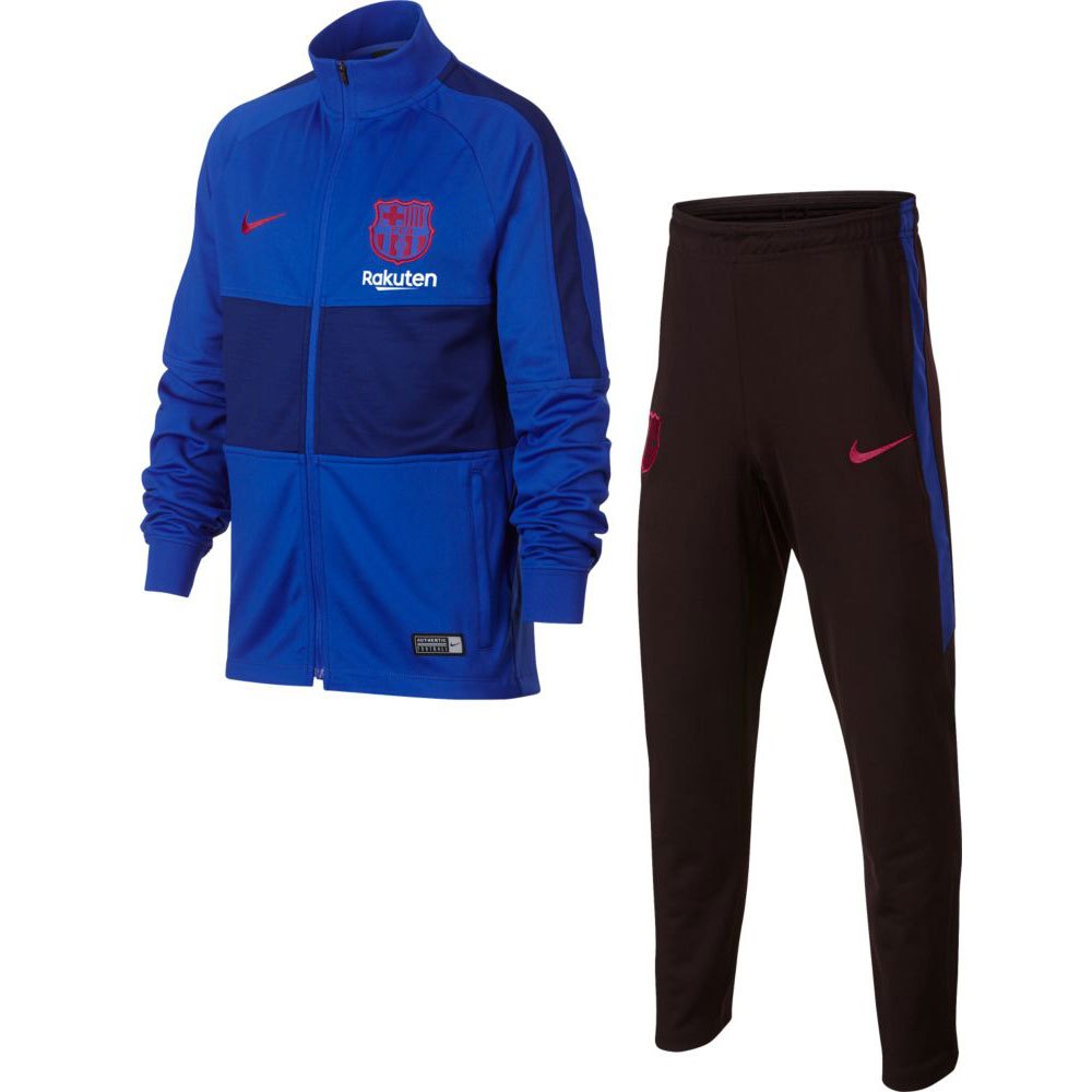 Nike Conjunto Fc Barcelona Dri Fit Strike 19/20 Junior 7-8 Years Lyon Blue / Lyon Blue / Noble Red