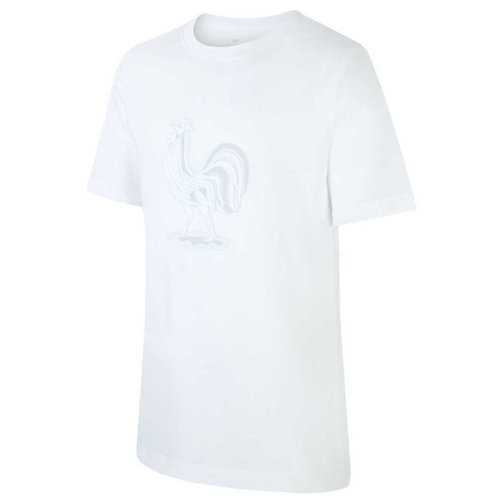 Nike Camiseta Francia Evergreen Crest 2020 Junior 8-9 Years White
