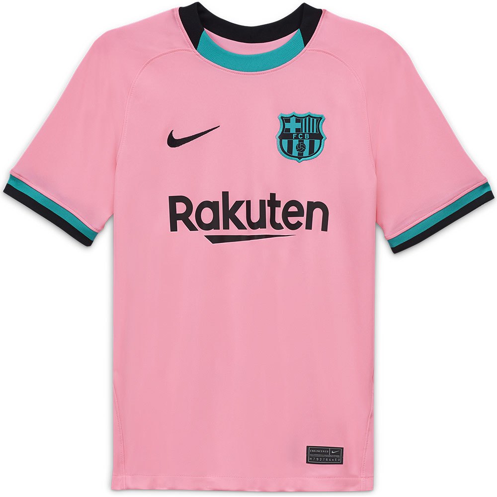 Nike Camiseta Fc Barcelona Tercera Equipación Breathe Stadium 20/21 Júnior 12-13 Years Pink Beam / Black