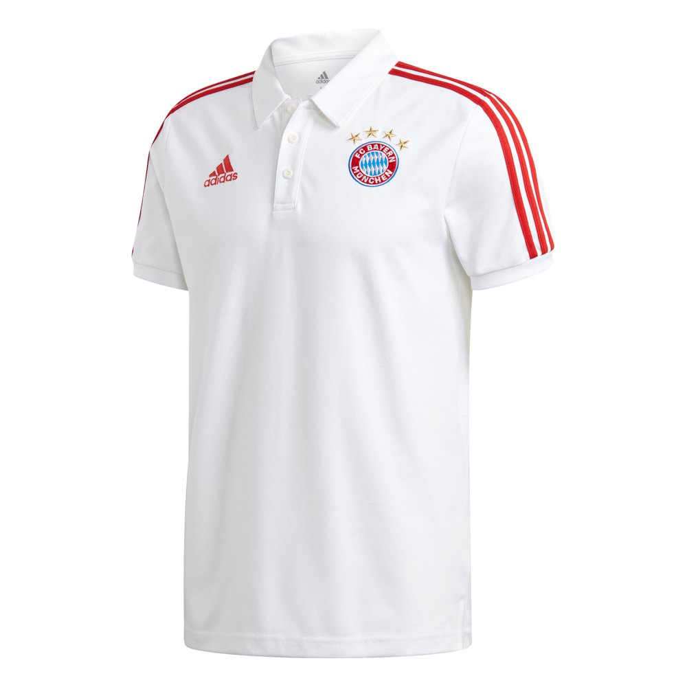 Adidas Polo Fc Bayern Munich 3tripes 20/21 White / Fcb True Red