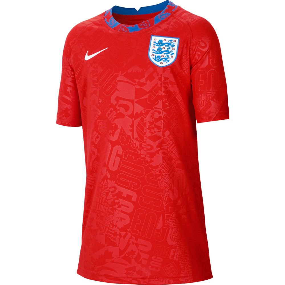 Nike Camiseta Inglaterra Dri Fit 2020 Junior 8-9 Years Challenge Red / Challenge Red / White