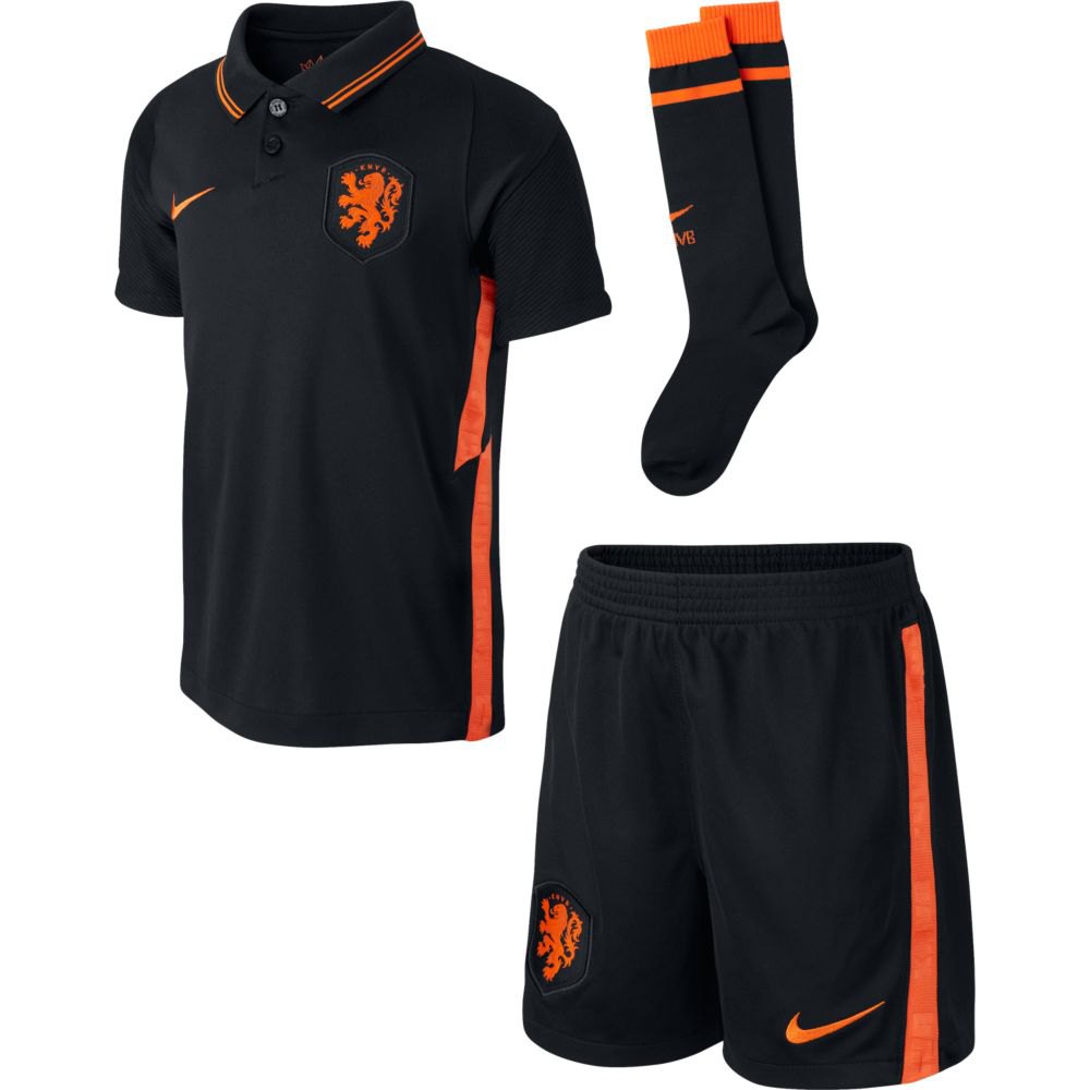 Nike Conjunto Netherland Knvb Breathe Segunda Equipación 20/21 Junior 10-12 Years Black / Safety Orange