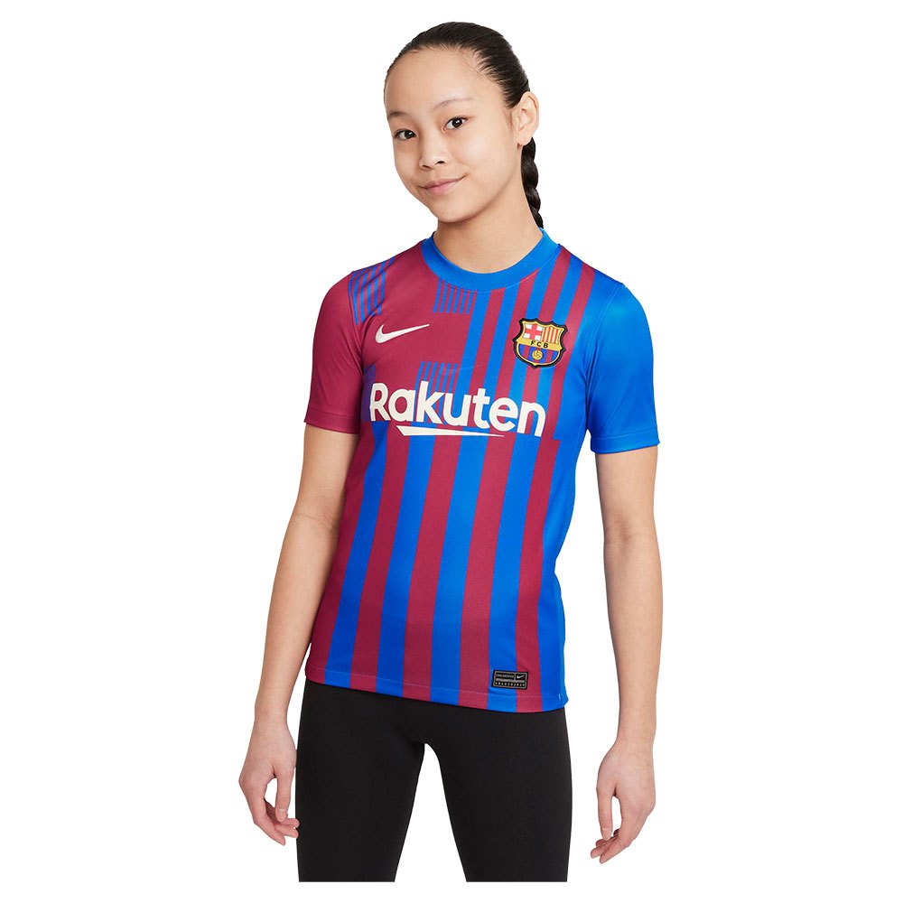 100% Poliéster FC Producto con Licencia Temporada 2021-22 Barcelona Camiseta Adulto 1ª EQ 
