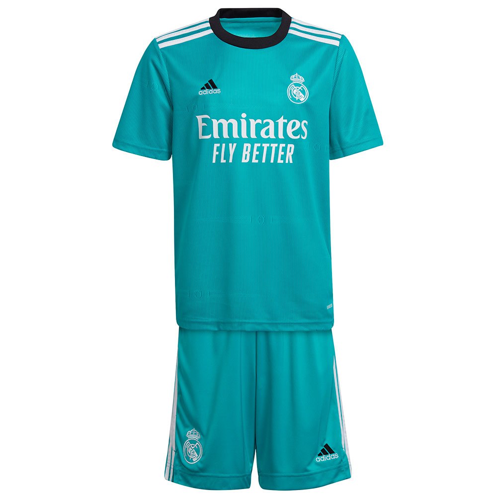 Adidas Mini Kit Real Madrid 21/22 Tercera Equipación Junior Hi-Res Aqua