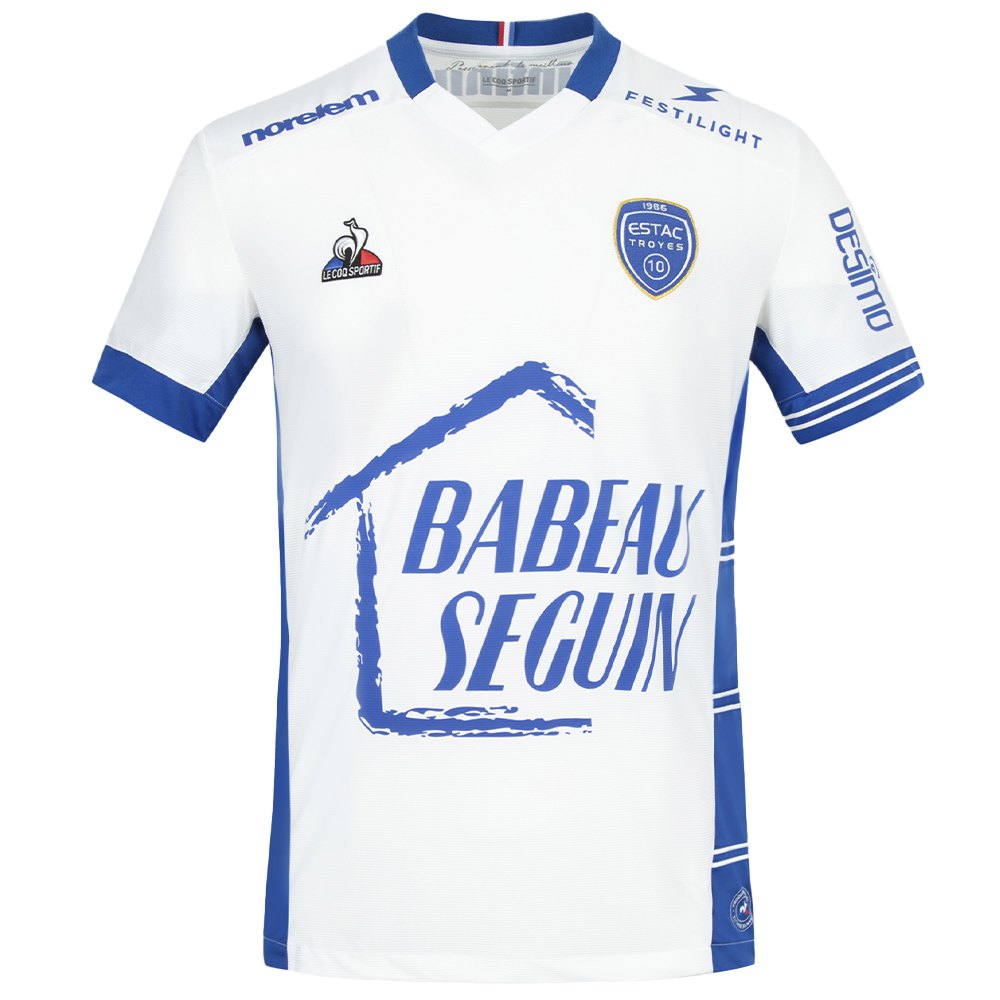 Le Coq Sportif Camiseta Estac Segunda Equipación Sponsor New Optical White / Blue Electro