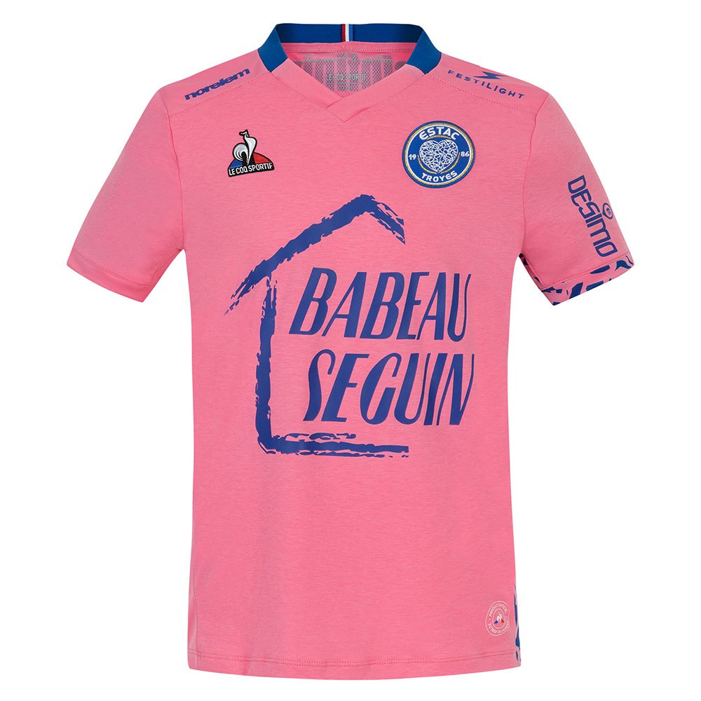 Le Coq Sportif Camiseta Estac Tercera Equipación Sponsor Junior 10 Years Pink Carnation / Sky Captain