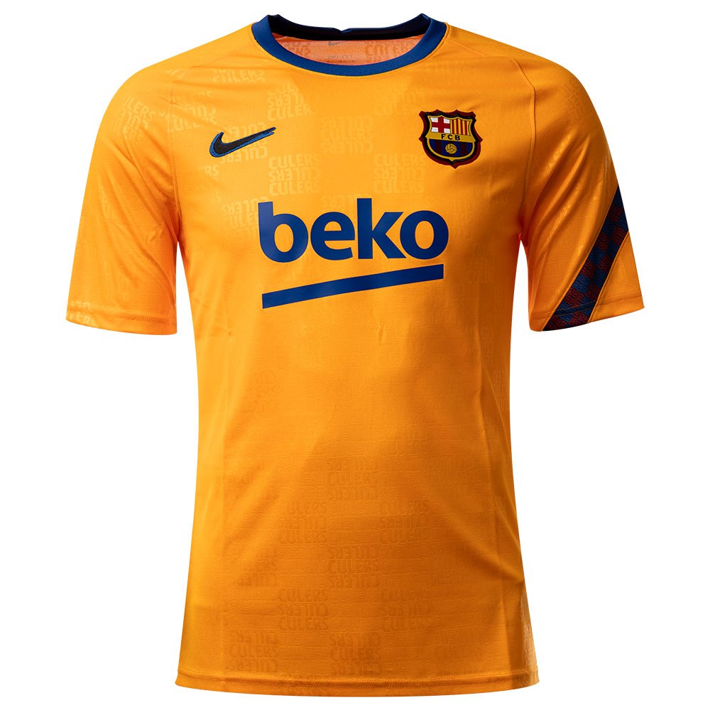 Nike Camiseta Manga Corta Fc Barcelona Dri Fit Pre Partido 22/23 Vivid Orange / Vivid Orange / Black