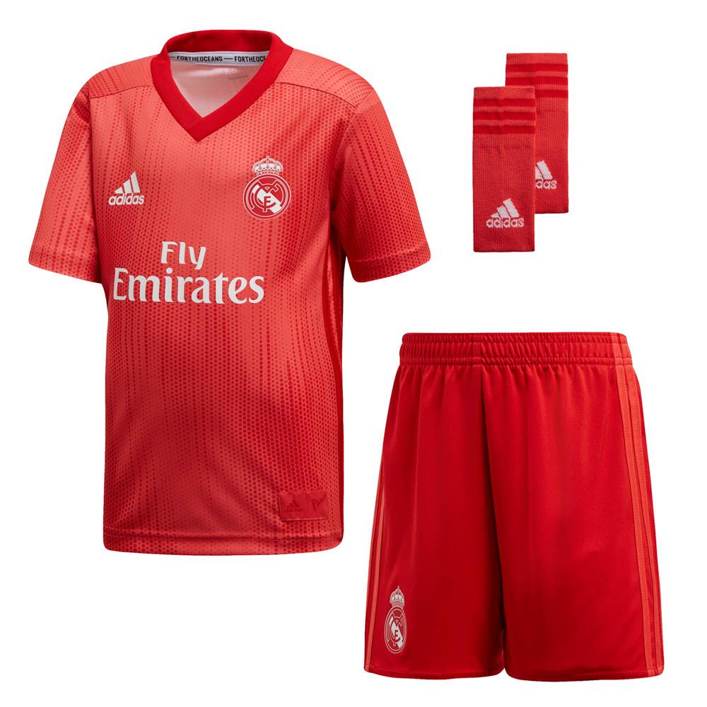 Adidas Conjunto Real Madrid Tercera Equipación Júnior 18/19 Coral / Vivid Red