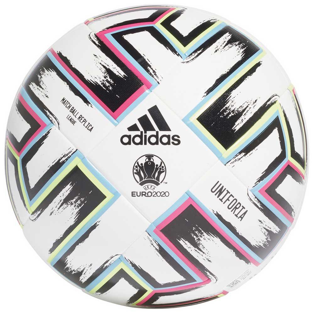 Adidas Balón Fútbol Uniforia League Uefa Euro 2020 5 White / Black / Signal Green / Bright Cyan