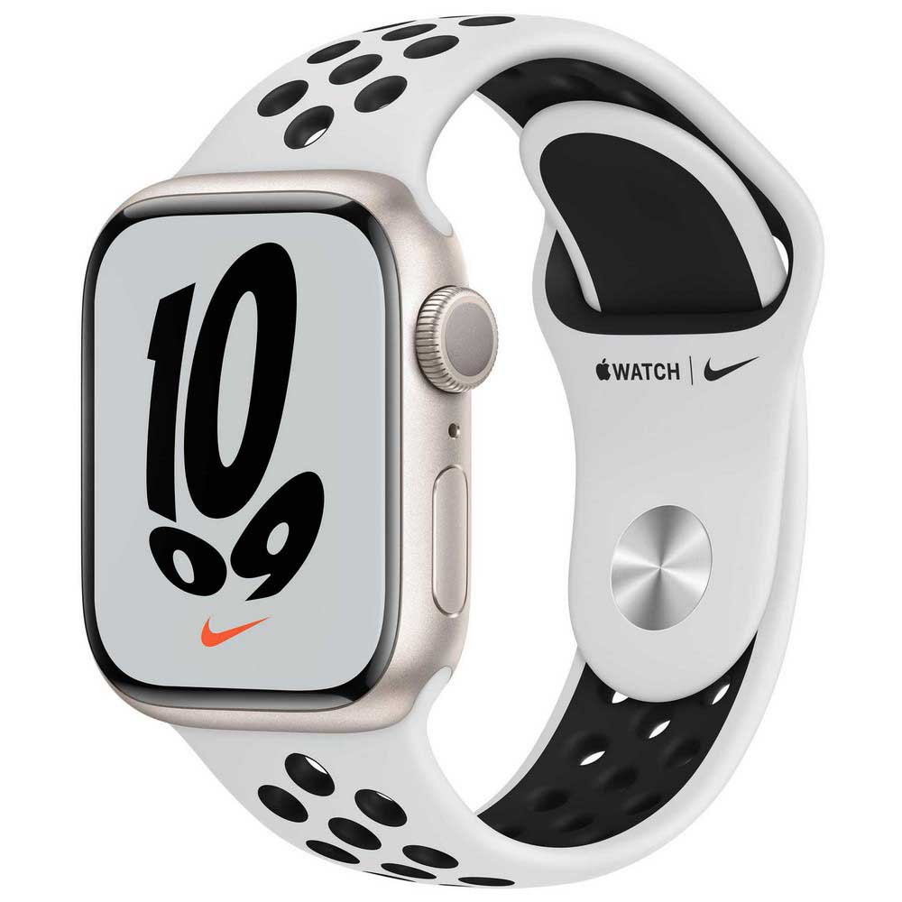 Apple Watch Series 7 Nike 45mm Aluminium Sport Band White Black