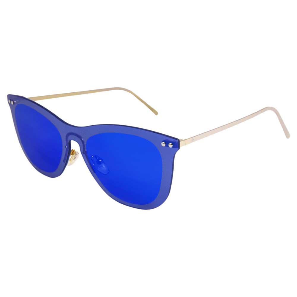 Lenoir Eyewear Saint Tropez Space Flat Revo Dark Blue/CAT3 Matte Gold Temple