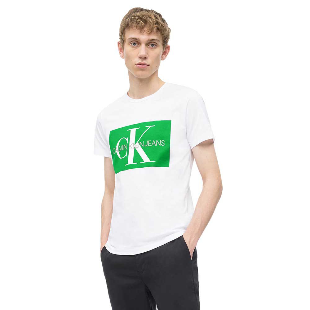 Calvin Klein Jeans Monogram Box Logo Slim XL Bright White/ Jolly Green