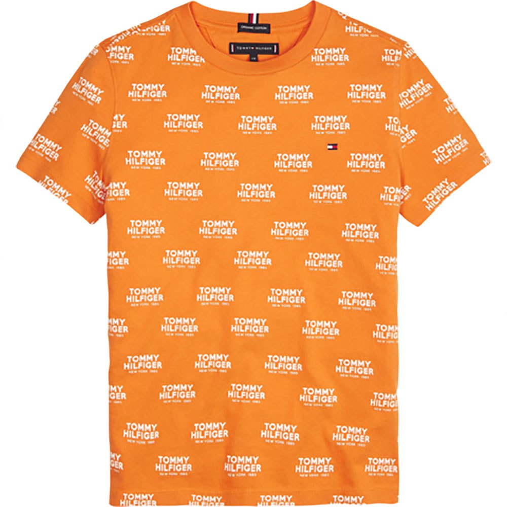 Tommy Hilfiger Kids All Over Print Logo 16 Years Russet Orange