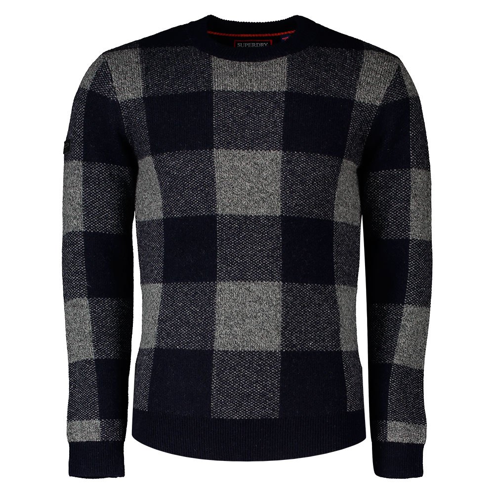 Superdry Academy Check Crew L Navy Check