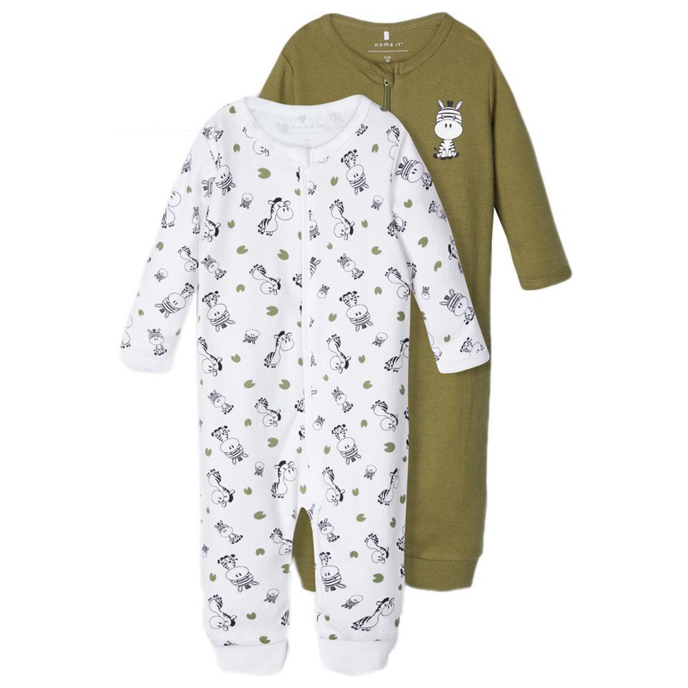 Name It Nightsuit Zip 2 Pack 2 Years Loden Green
