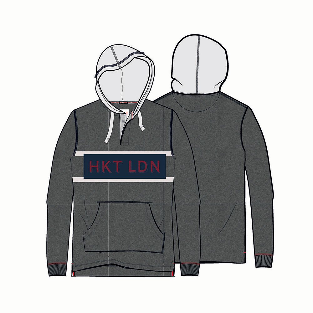 Hackett London Panel Rugby Hoody S Charcoal