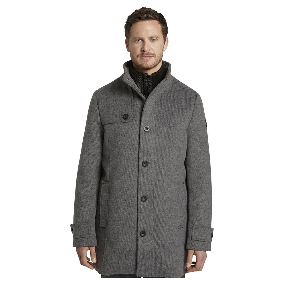 Tom Tailor Coat Made Of Wool Blend S Mid Grey Wool Jacket Structure