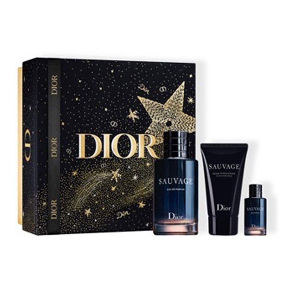 Dior Sauvage Eau De Parfum 100ml+after Shave Balm 50ml+miniature Pack One Size Black / Navy / Gold