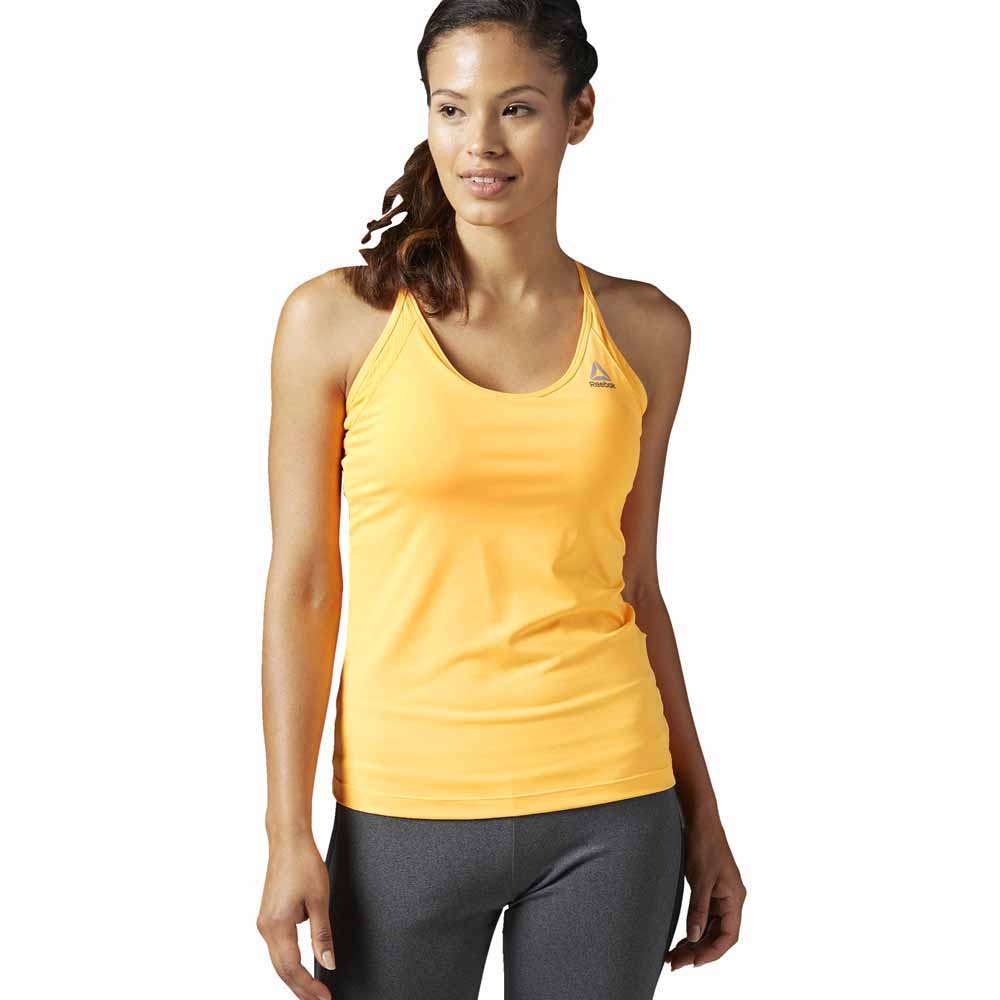 Reebok Workout Ready Tri Back Sleeveless T-shirt Orange XS Femme