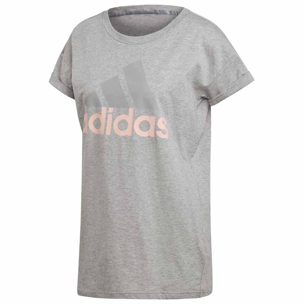 Adidas Essential Linear Short Sleeve T-shirt Gris XS Femme
