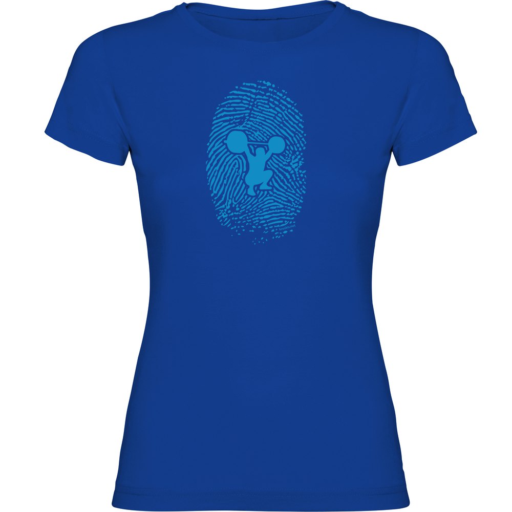 Kruskis Fitness Fingerprint Short Sleeve T-shirt Bleu L Femme