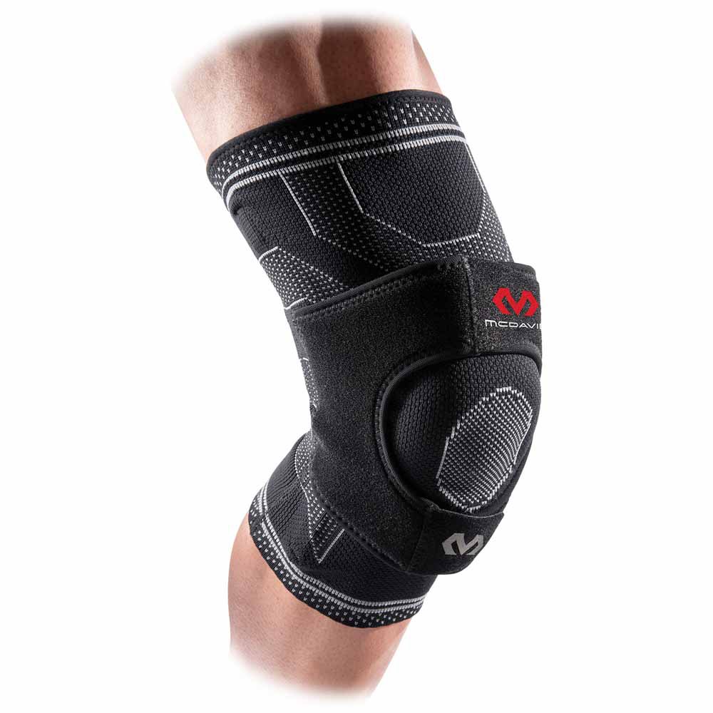 Mc David Elite Engineered Elastic Knee Support With Dual Wrap And Stays M Black