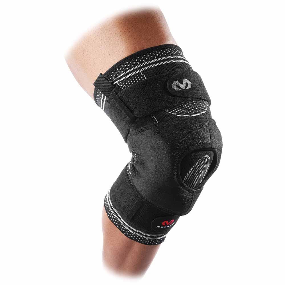 Mc David Elite Engineered Elastic Knee Brace With Dual Wrap And Hinges L Black