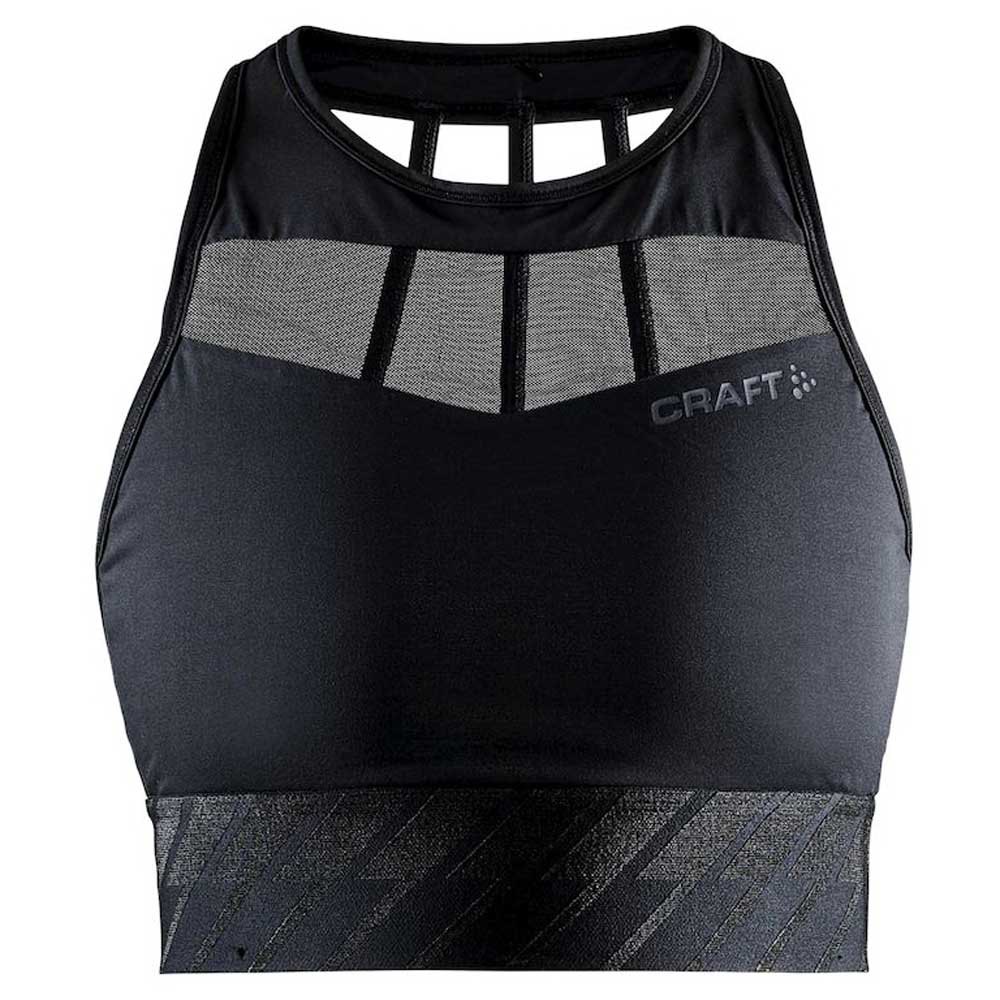 Craft Charge Cropped Mesh Sports Bra Noir S Femme