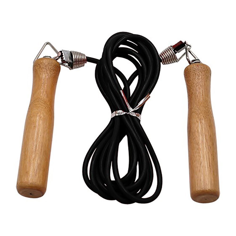 Softee Pvc Skipping Rope With Wooden Handle 250 cm Black