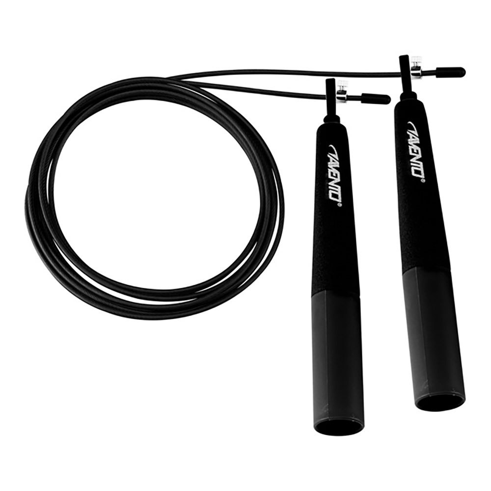 Avento Steel Cable Speed Rope 2.9 m Black