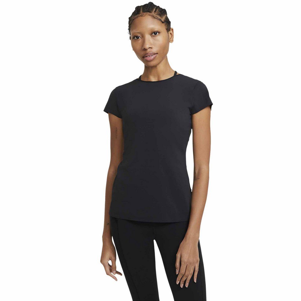 Nike Yoga Luxe Short Sleeve T-shirt Noir L Femme