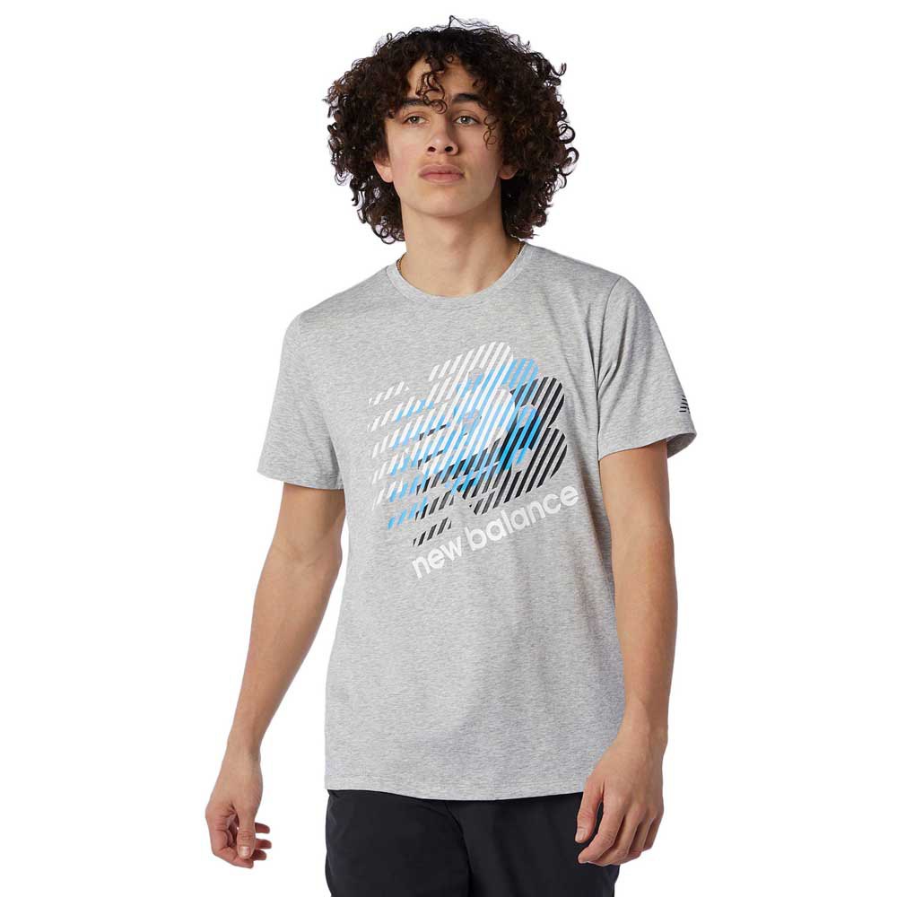 New Balance Graphic Heathertech Short Sleeve T-shirt Gris S Homme