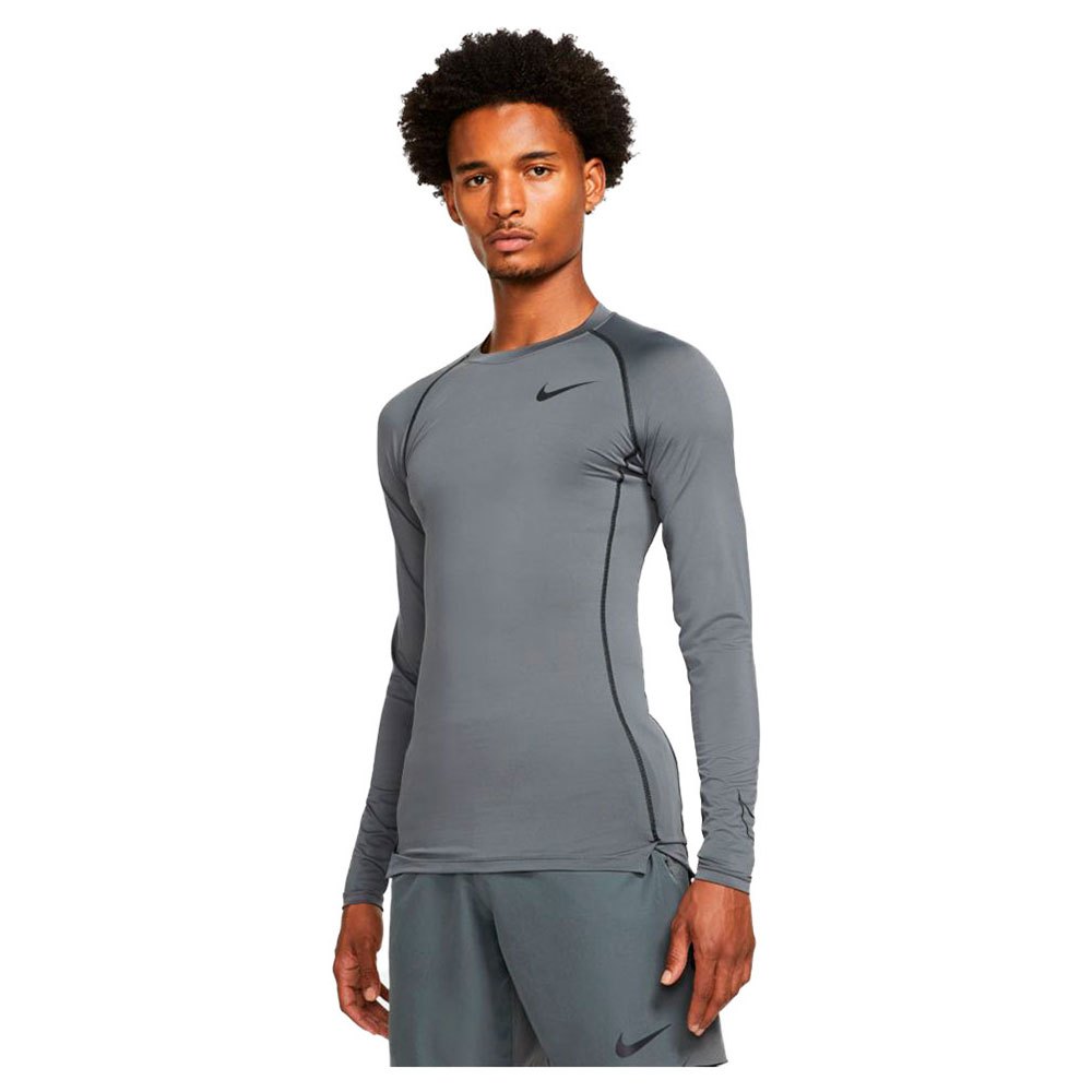 Nike Pro Dri Fit Long Sleeve T-shirt Gris M / Tall Homme