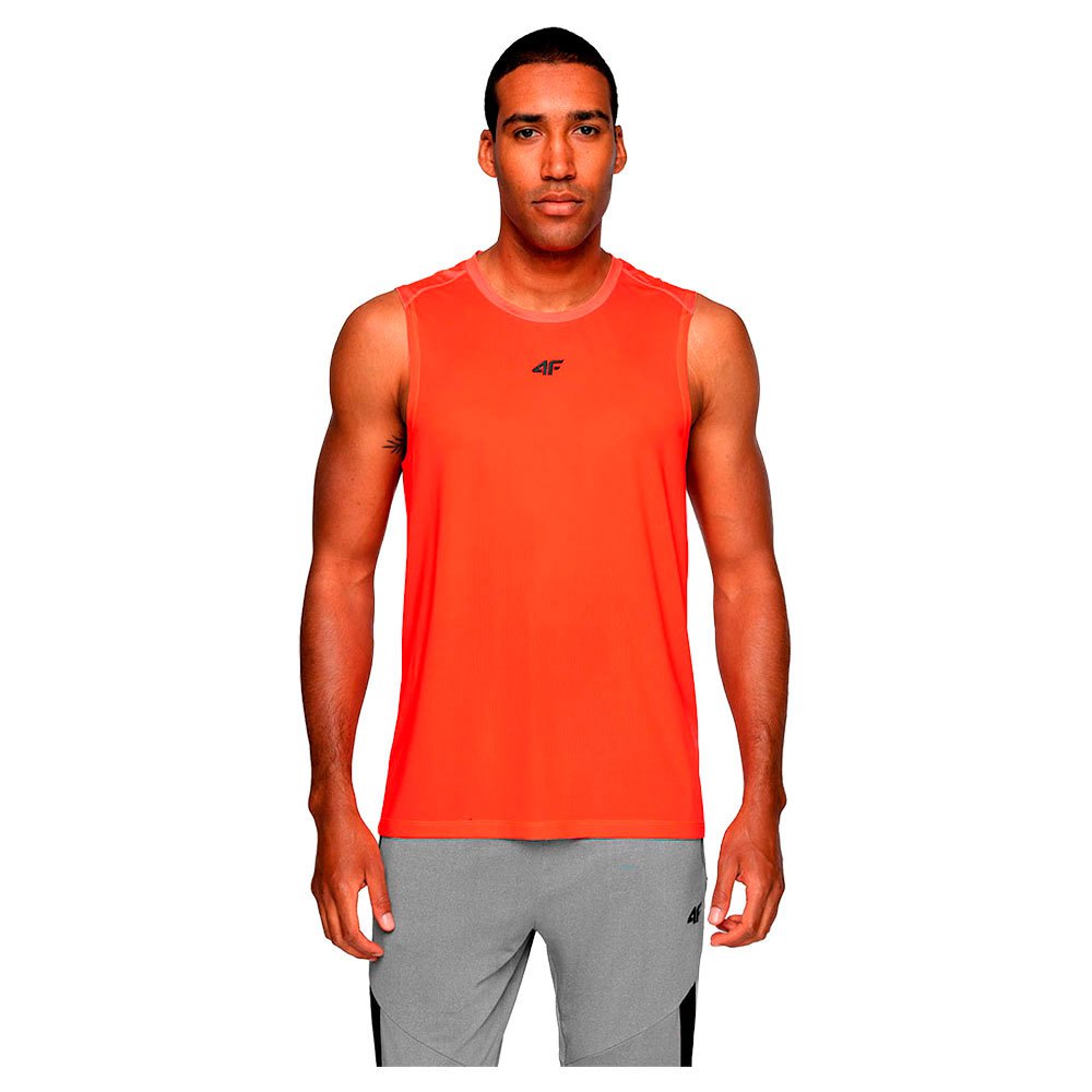 4f Sleeveless T-shirt Orange S Homme