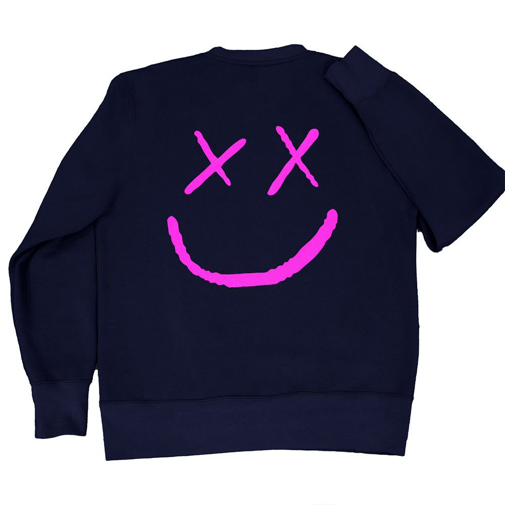 AqÜe Apparel Happy Face Sweatshirt Bleu XL Homme