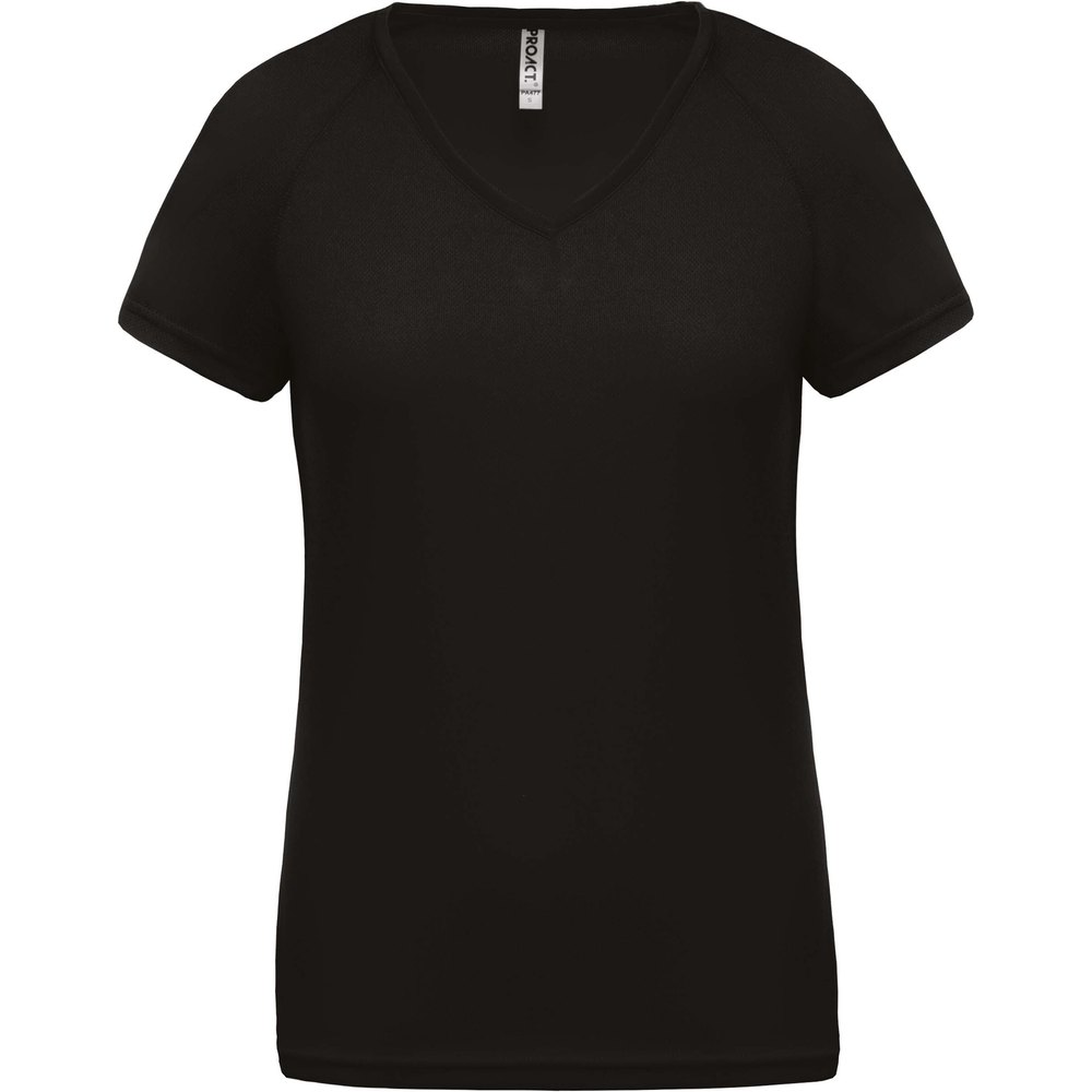Proact V-neck T-shirt Sport Noir L Femme