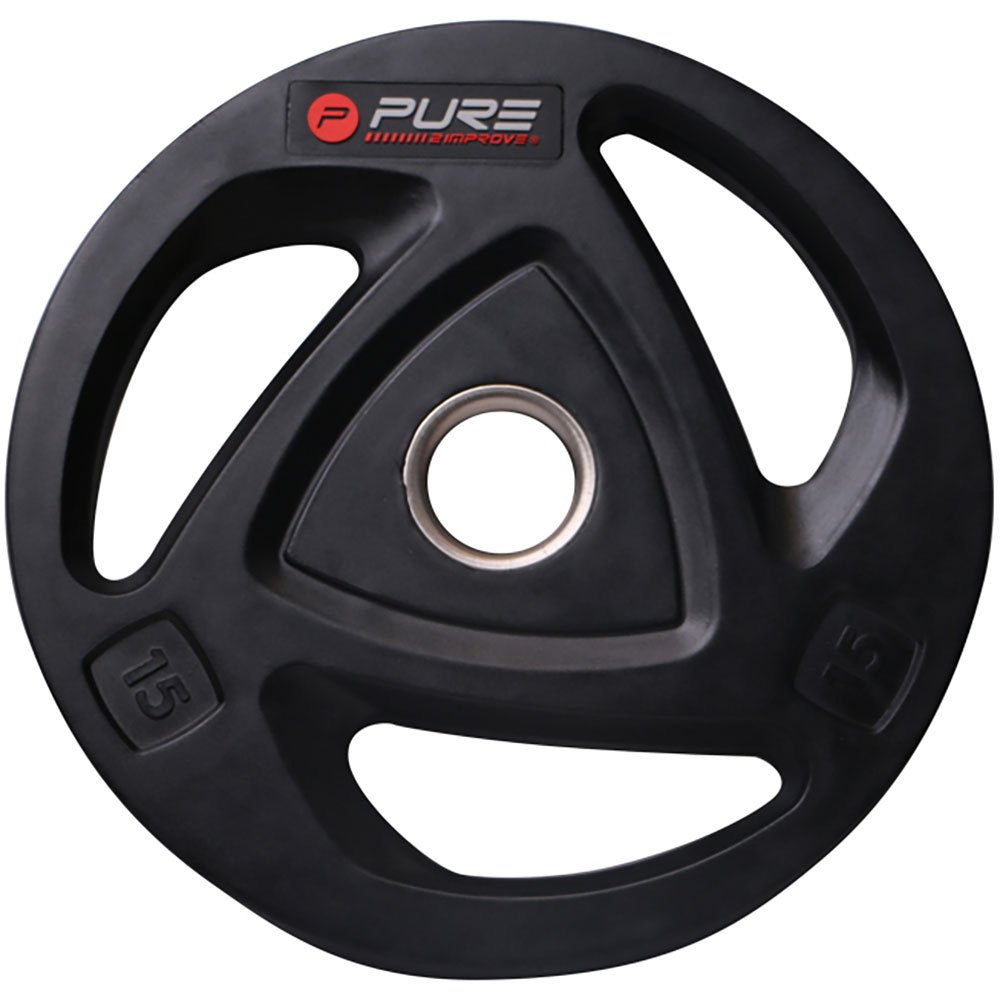 Pure2improve Rubber Coated Weight Plate 15 Kg Noir 15 kg