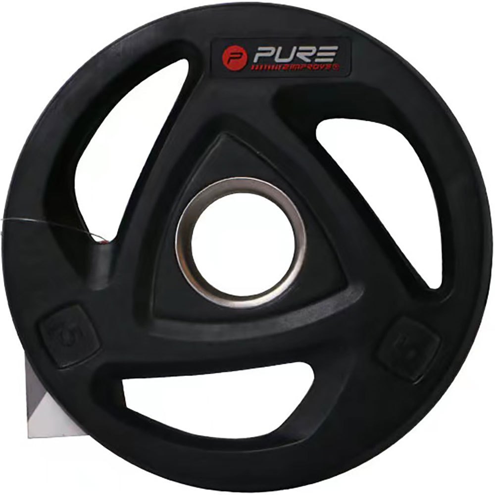 Pure2improve Rubber Coated Weight Plate 5kg Noir 5 Kg