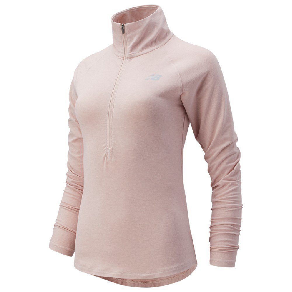 New Balance Sport Spacedye Long Sleeve T-shirt Rose L Femme