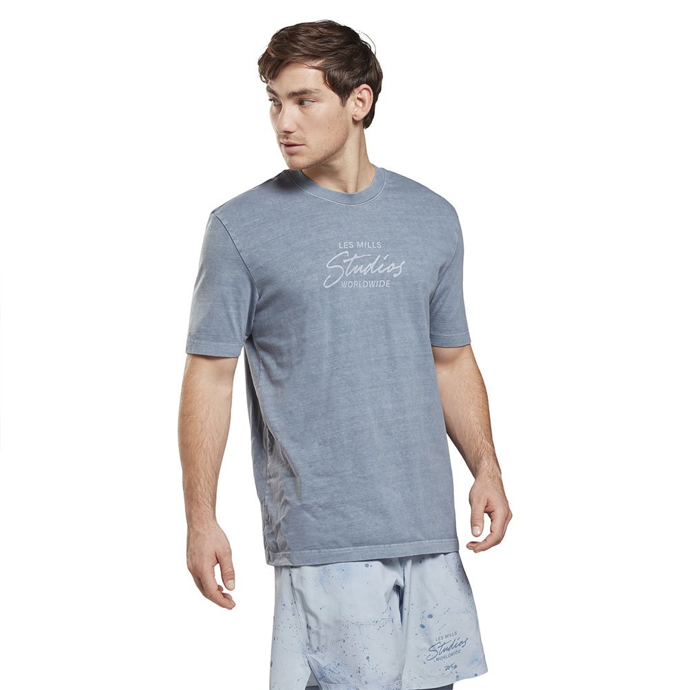 Reebok Les Mills Natural Dye Short Sleeve T-shirt Bleu 2XL Homme