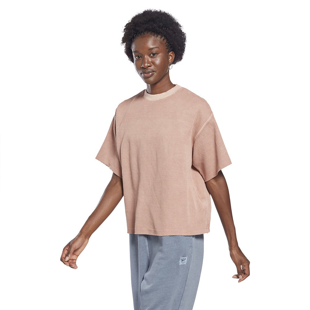 Reebok Les Mills Natural Dye Waffle Short Sleeve T-shirt Rose XS Femme
