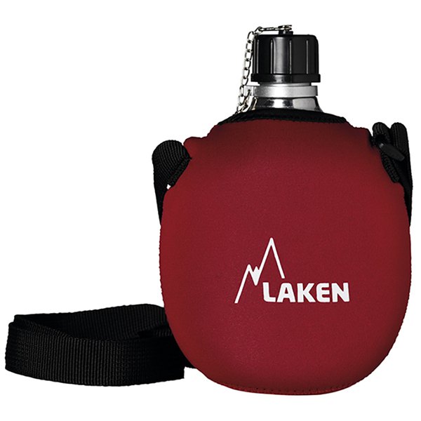 Laken Aluminium Cantee 1l With Neoprene Cover And Shoulder Strap Rouge
