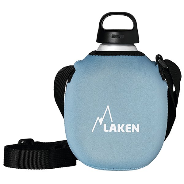 Laken Aluminium Canteen 1l With Neoprene Cover And Shoulder Strap Bleu