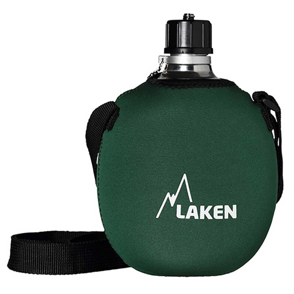 Laken Aluminium Canteen 1l With Neoprene Cover And Shoulder Strap Vert