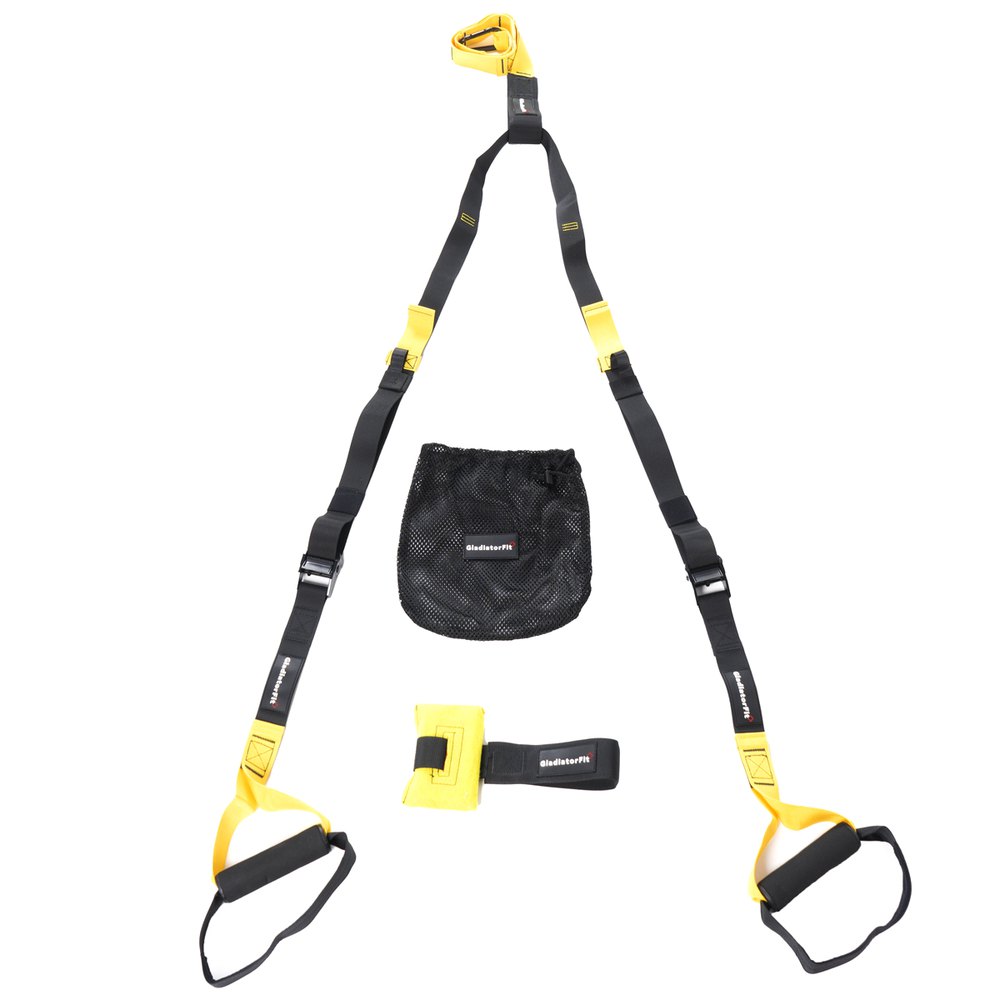 Gladiatorfit Adjustable Nylon Suspension Straps For Weight Training + Bag Multicolore 195 x 5 x 5 cm