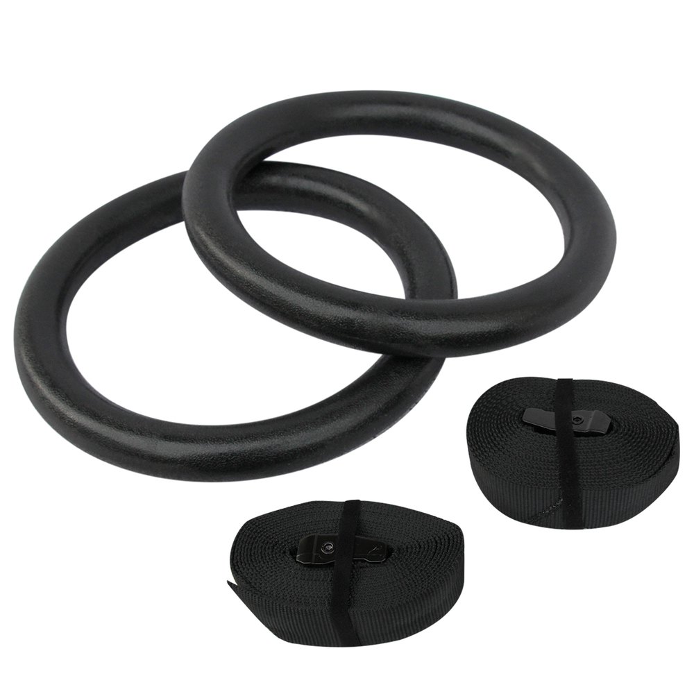 Gladiatorfit Gymnastics Rings - Crosstraining 28mm Plastic + Adjustable Straps Noir 450 x 4.5 x 4.5 cm