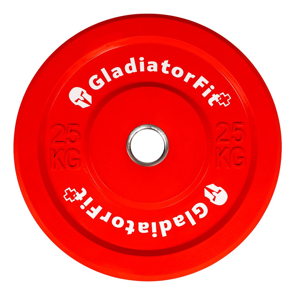 Gladiatorfit Disque De Couleur Olympique Avec Revêtement En Caoutchouc Ø 51mm 25 Kg 25 KG Red